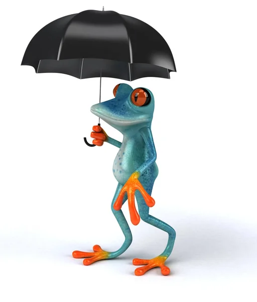 Personnage de dessin animé avec parapluie — Photo