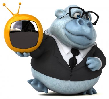 Tv ile eğlenceli çizgi film karakteri 