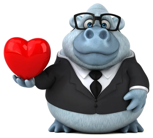 Cartoon character with heart — Stock Photo, Image