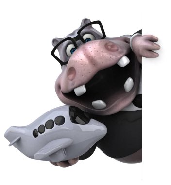 Uçak ile eğlenceli çizgi film karakteri 