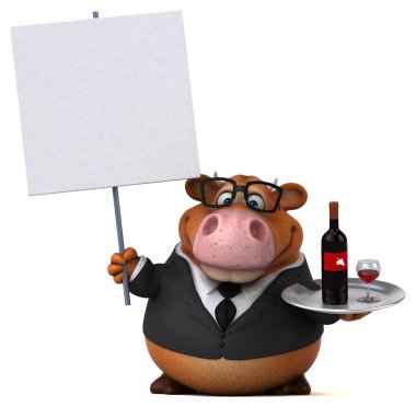 Şarap ile eğlenceli çizgi film karakteri 