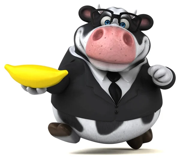 Веселий персонаж мультфільму з бананом — стокове фото