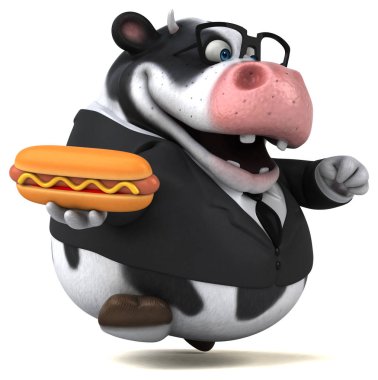 Komik çizgi film karakteri ile sosisli
