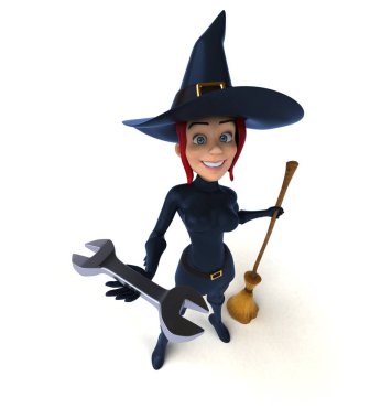 Komik çizgi film karakteri ile alet