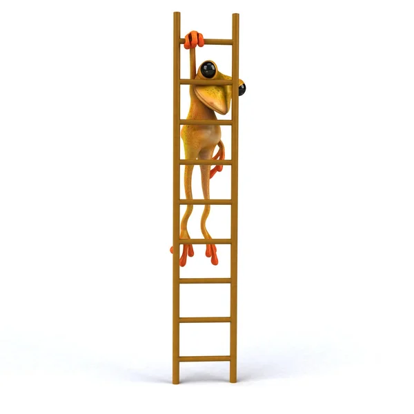 Fun Frog Ladder Illustration — Stok Foto