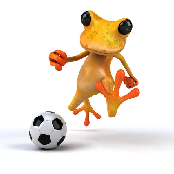 Fun Frosch Mit Ball Illustration — Stockfoto