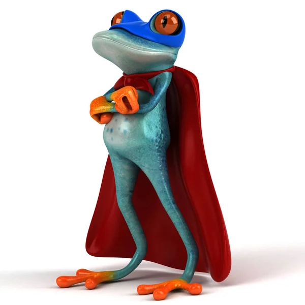 Héros Grenouille Amusant Illustration — Photo