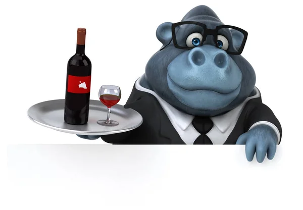 Personaje de dibujos animados con vino —  Fotos de Stock