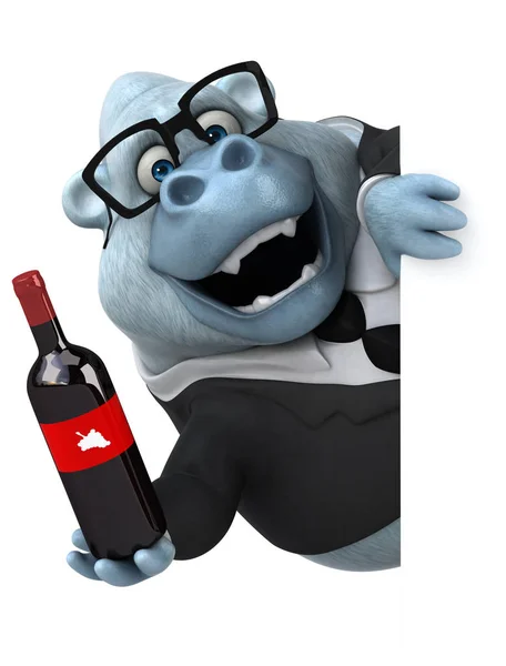 Personaje de dibujos animados con vino — Foto de Stock