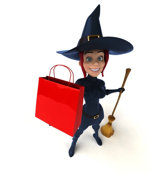 Cartoon character with shopping bag Stock Picture
