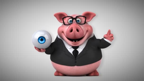 Cartoon character with eye — Stock Video