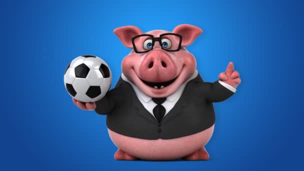 Schwein Cartoon-Figur mit Ball 