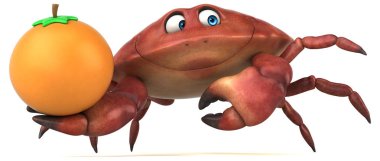 Eğlenceli çizgi film karakteri ile portakal  