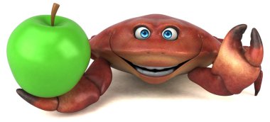 Apple ile eğlenceli çizgi film karakteri  