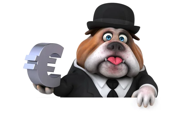 Fun Cartoon Character Euro Illustration — Stock Photo, Image