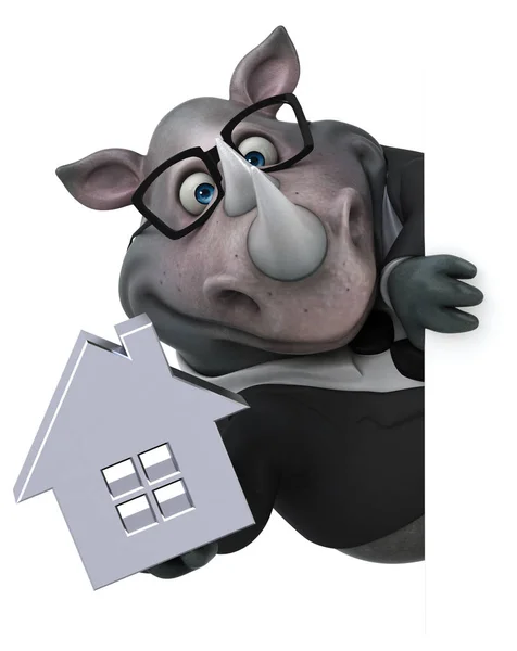 Funny Cartoon Character House — Stock Photo, Image