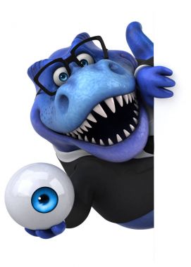 Eğlenceli çizgi film karakteri ile göz - 3d çizim