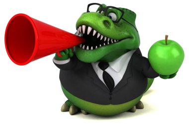 komik çizgi film karakteri ile elma