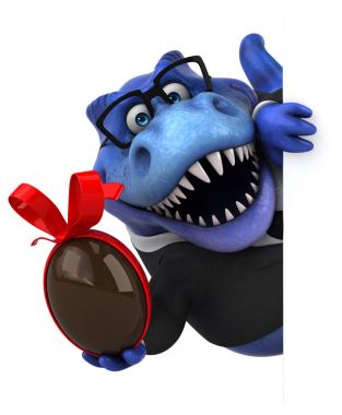 Eğlenceli çizgi film karakteri ile yumurta - 3d çizim