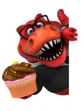Cupcake - 3d çizim ile eğlenceli çizgi film karakteri