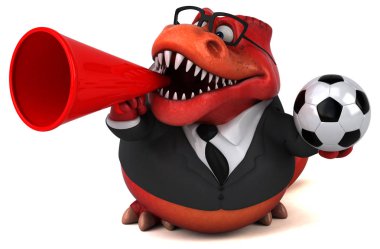 Eğlenceli çizgi film karakteri ile topu - 3d çizim