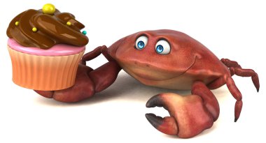 Cupcake - 3d çizim ile eğlenceli çizgi film karakteri