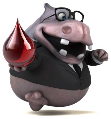 eğlenceli çizgi film karakteri damla - 3d çizim ile