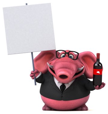 Eğlenceli karikatür işadamı - 3D Görüntü