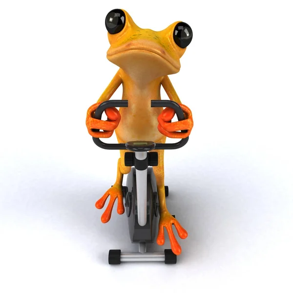 Веселая Лягушка Велосипеде — стоковое фото