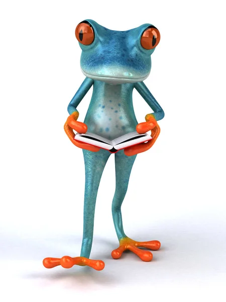 Fun Frog Book Illustration — Stock Photo, Image