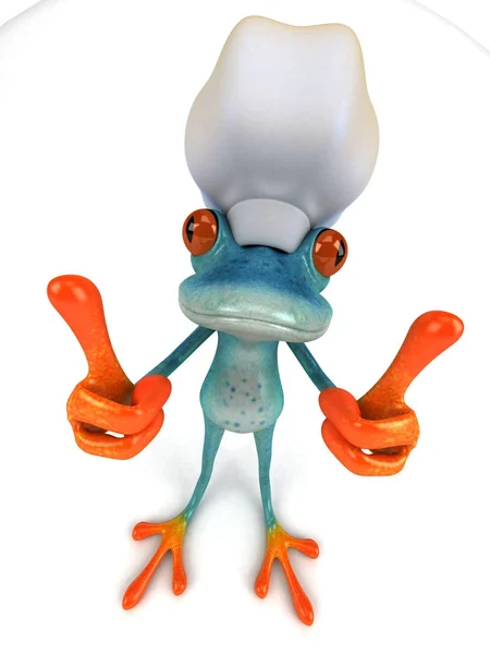 有趣的青蛙厨师 3D解说 — 图库照片
