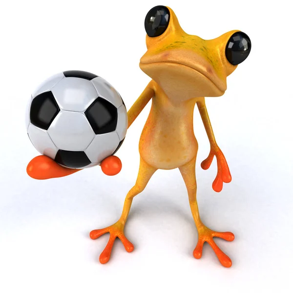 Fun Frosch Mit Ball Illustration — Stockfoto