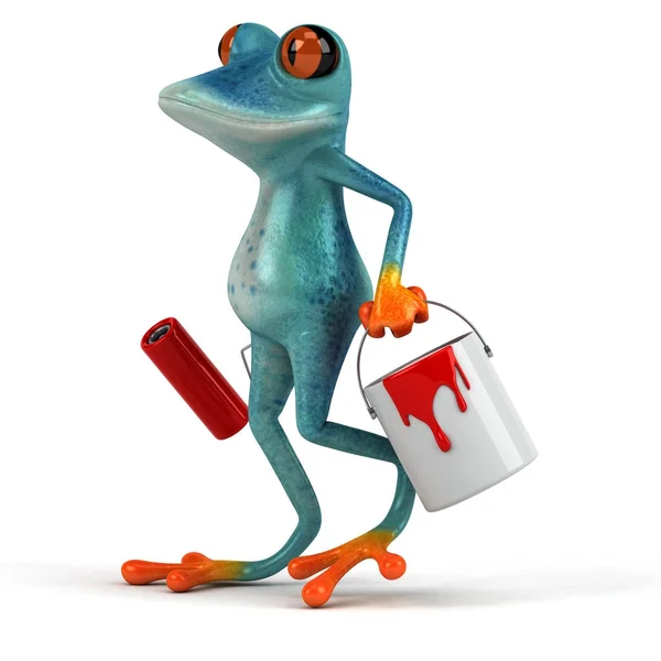 Fun Frog Painter Illustration — Stock Photo, Image