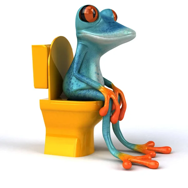 Fun Frog Toilet Illustration — Stock Photo, Image