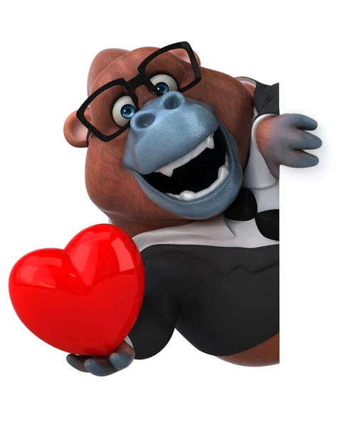 Fun Cartoon Character Heart Illustration — Stock Photo, Image