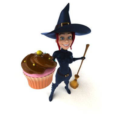 Cupcake - 3d çizim ile eğlenceli çizgi film karakteri