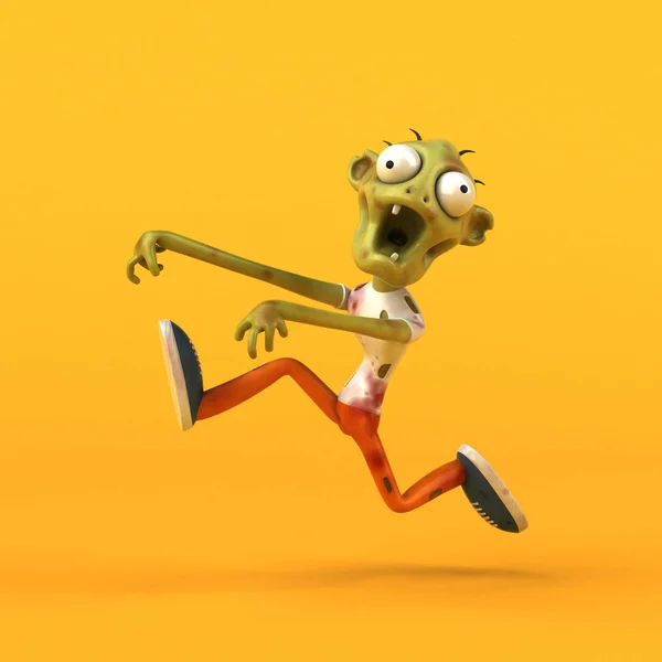 Leuke Zombie Cartoon Character Illustratie — Stockfoto