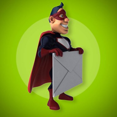 Zarf - 3d çizim ile eğlenceli süper kahraman