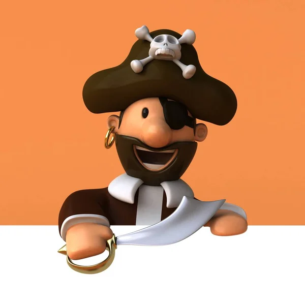 Fun Pirate Cartoon Character Illustration — Stock Photo, Image