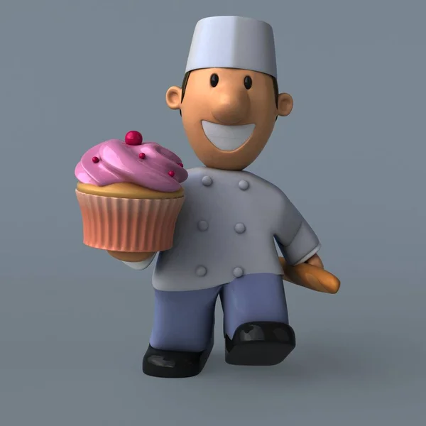 Cartoon Baker Character Illustration — Stock Photo, Image