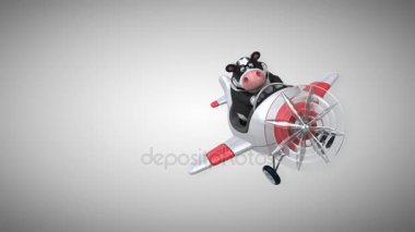 çizgi film karakteri ve uçak 