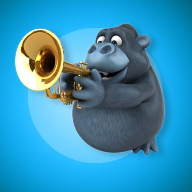 Eğlenceli çizgi film karakteri ile araç - 3d çizim