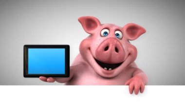 domuz holding tablet 