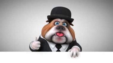  komik karikatür karakter bulldog - 3d animasyon 