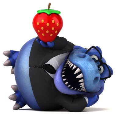 çizgi film karakteri çilek - 3d çizim ile