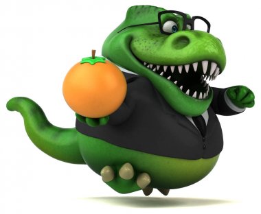 Çizgi film karakteri turuncu - 3d çizim ile