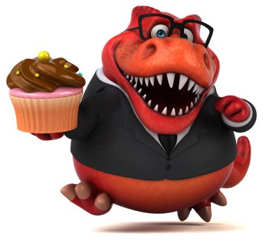 Çizgi film karakteri cupcake - 3d çizim ile