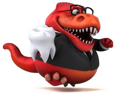 komik çizgi film karakteri ile diş - 3d çizim