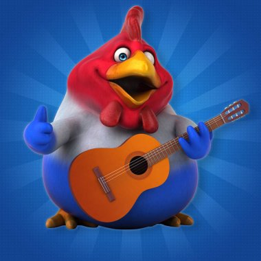 çizgi film karakteri müzisyen - 3d çizim
