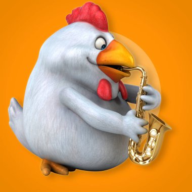 çizgi film karakteri müzisyen - 3d çizim